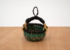 KAZI Petite Bolga Basket Ornament Set - Blue