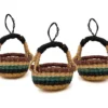 KAZI Petite Bolga Basket Ornament Set - Blue + Black