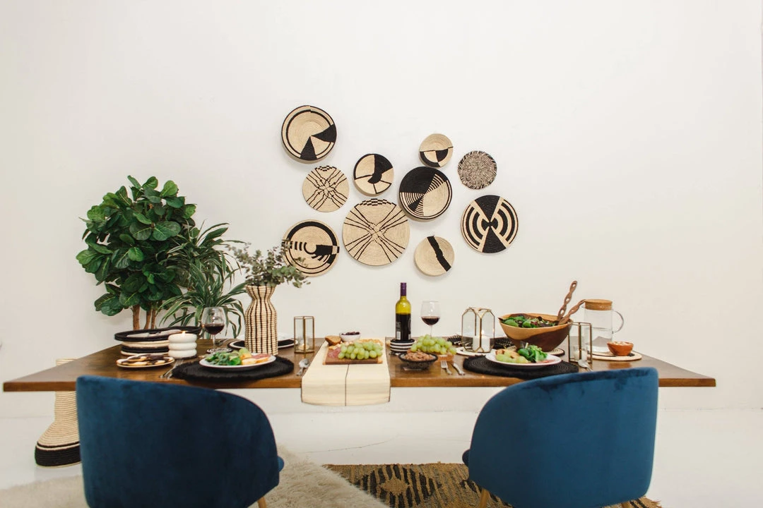 KAZI Sanaa Raffia Wall Plate I 4 KAZI Sanaa Raffia Wall Plate I