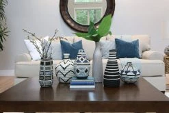 KAZI Silver Blue Kati Vase Home Goods