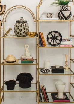 KAZI Small Black Fringed Catch All Home Goods