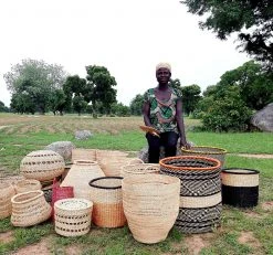 KAZI Small Lidded Lace Grass Box Home Goods