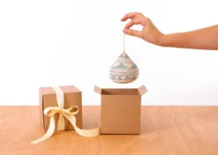 KAZI Soft Blue + Silver Bulb Ornament Fair Trade 7 KAZI Soft Blue + Silver Bulb Ornament Fair Trade