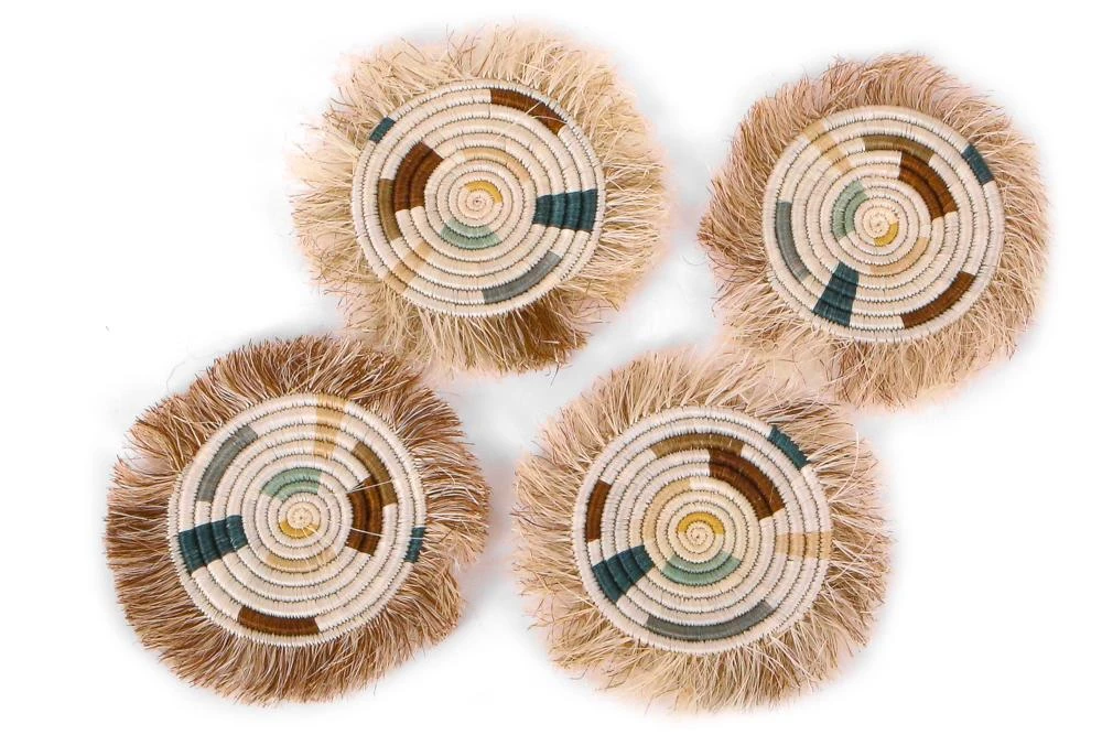 KAZI Soothing Sands Fringed Coasters 3 KAZI Soothing Sands Fringed Coasters