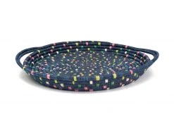 KAZI Home Goods Speckled Blue Night Celebration Wall Tray