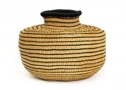 KAZI Striped Black Grass Pot
