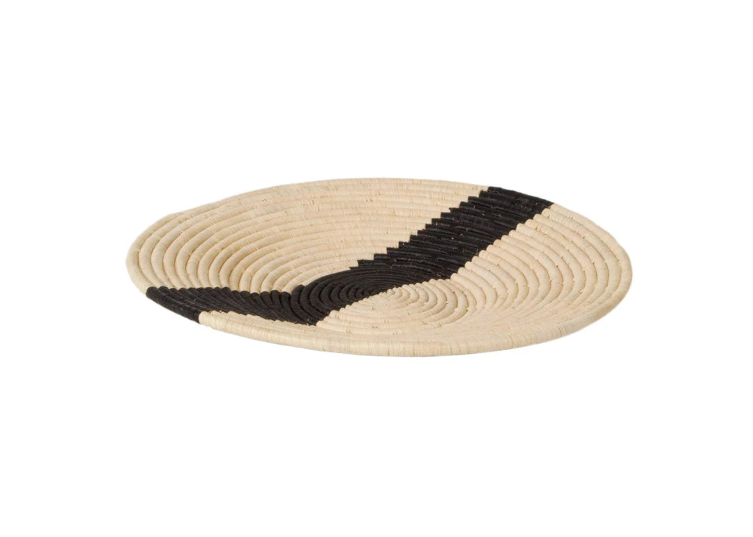 KAZI Striped Black + Natural Raffia Wall Plate I Home Goods 4 KAZI Striped Black + Natural Raffia Wall Plate I Home Goods