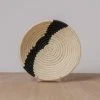 KAZI Striped Black + Natural Small Raffia Bowl