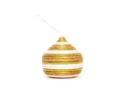 KAZI Striped Gold Bulb Ornament
