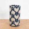 KAZI Tall Metallic Silver + Blue Night Vase Storage