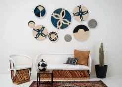 KAZI Cool Color Blocked Raffia Tray 7 KAZI Cool Color Blocked Raffia Tray