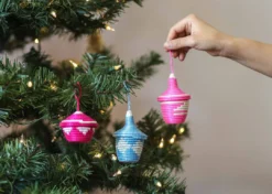 KAZI Fair Trade Vivid Viola Nya Ornament Set 6 KAZI Fair Trade Vivid Viola Nya Ornament Set