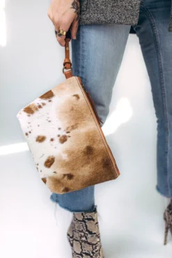 Abby Alley Keely Clutch - Chestnut Cow Hair