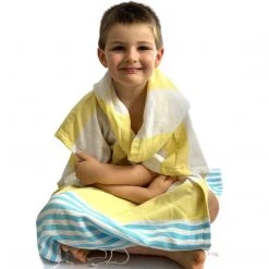 Hilana: Upcycled Cotton Home Goods Kids' Veracruz Upcycled Hooded Poncho Towel