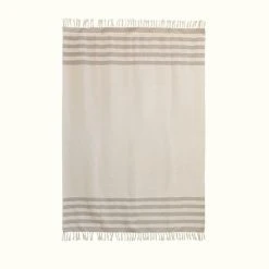 Kiliim Beige Stripes Throw Blanket Home Goods
