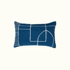 Kiliim Blue Temple Lumbar Pillow Cover