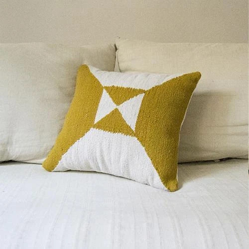 Kiliim Cream + Yellow Arrows Wool Throw Pillow Cover 3 Kiliim Cream + Yellow Arrows Wool Throw Pillow Cover