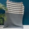 Kiliim Navy Stripes Throw Blanket Home Goods 1 Kiliim Navy Stripes Throw Blanket Home Goods