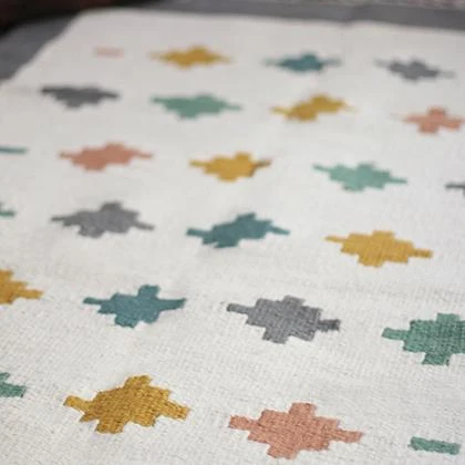 Kiliim Pastel Tiles Wool Runner / Rug Home Goods 4 Kiliim Pastel Tiles Wool Runner / Rug Home Goods