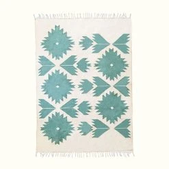 Kiliim Home Goods Teal Bustan Wool Runner / Rug