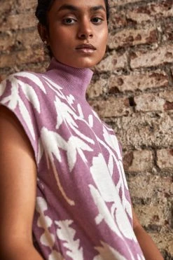 No Nasties Clothing Knit Turtleneck Midi Dress