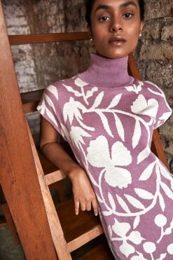 No Nasties Clothing Knit Turtleneck Midi Dress