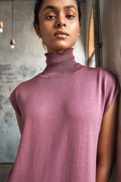 No Nasties Clothing Knit Turtleneck Midi Dress