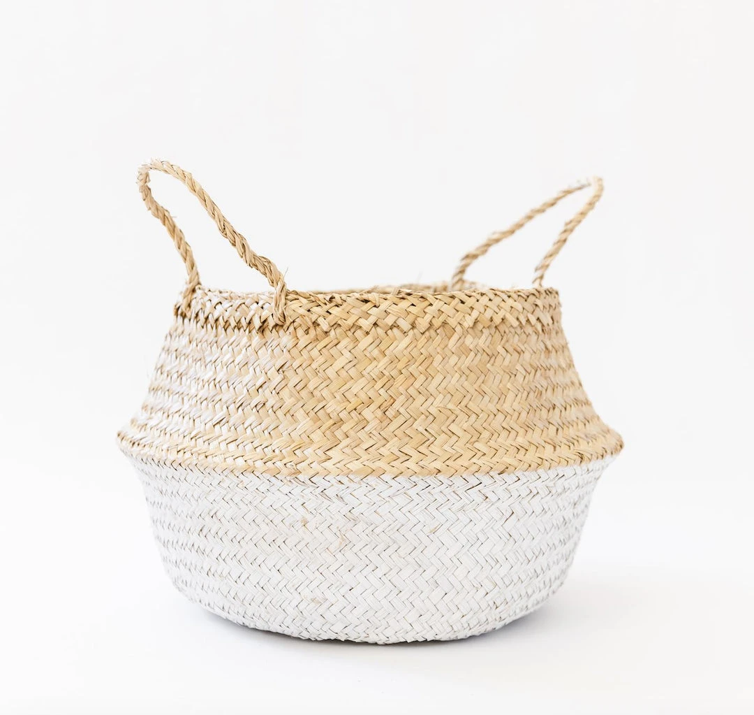Amante Marketplace Kophinos Basket - White Dipped Best Sellers 3 Amante Marketplace Kophinos Basket - White Dipped Best Sellers