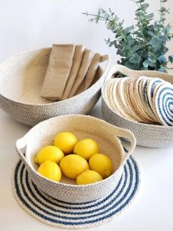 Korissa Amari Fruit Bowl Set - Blue Home Goods