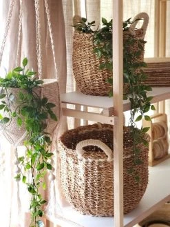 Korissa Savar Basket With White Handles Set 12 Korissa Savar Basket With White Handles Set