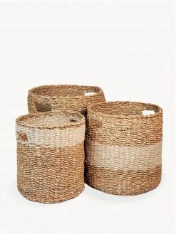 Korissa Savar Hamper Basket With Handle Set - Natural