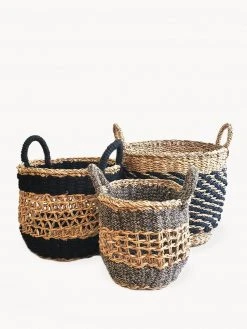 Korissa Ula Mesh Basket Set - Black Home Goods