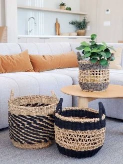 Korissa Ula Mesh Basket Set - Black Home Goods