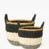Korissa Home Goods Ula Stripe Basket Set - Black