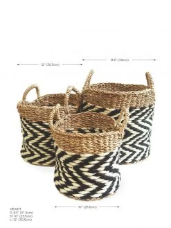 Korissa Home Goods Ula Zigzag Basket Set 17 Korissa Home Goods Ula Zigzag Basket Set