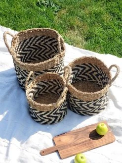Korissa Home Goods Ula Zigzag Basket Set 12 Korissa Home Goods Ula Zigzag Basket Set