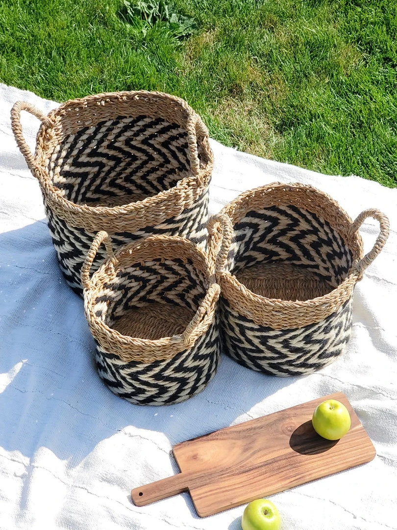 Korissa Home Goods Ula Zigzag Basket Set 5 Korissa Home Goods Ula Zigzag Basket Set