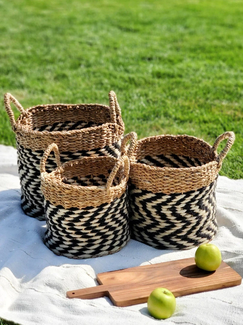 Korissa Home Goods Ula Zigzag Basket Set 4 Korissa Home Goods Ula Zigzag Basket Set