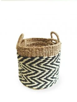 Korissa Home Goods Ula Zigzag Basket Set 13 Korissa Home Goods Ula Zigzag Basket Set