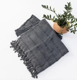 Amante Marketplace Home Goods Kurios Turkish Towel / Blanket - Charcoal