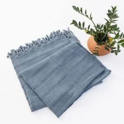 Amante Marketplace Kurios Turkish Towel / Blanket - Denim