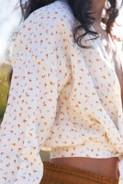 LA Relaxed New Arrivals Reversible Linen Blouse