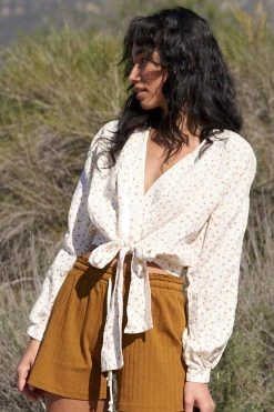 LA Relaxed New Arrivals Reversible Linen Blouse