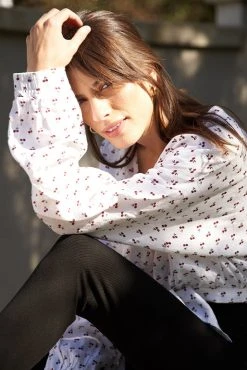 LA Relaxed New Arrivals Reversible Linen Blouse