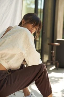 LA Relaxed New Arrivals Reversible Linen Blouse