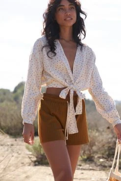 LA Relaxed New Arrivals Pointelle Flutter Short