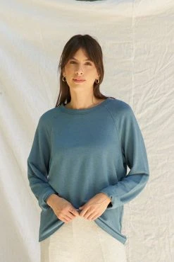 LA Relaxed Raw Modal Raglan Sweatshirt