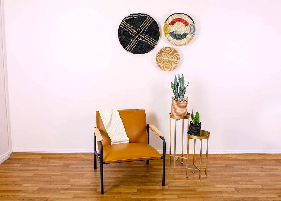 KAZI Home Goods Large Navy Sanaa Woven Wall Plate 6 KAZI Home Goods Large Navy Sanaa Woven Wall Plate