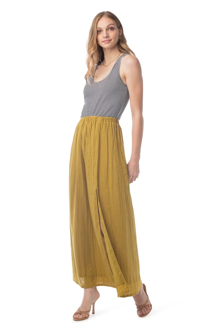Synergy Organic Clothing Laylin Skirt - Ecru Olive 5 Synergy Organic Clothing Laylin Skirt - Ecru Olive