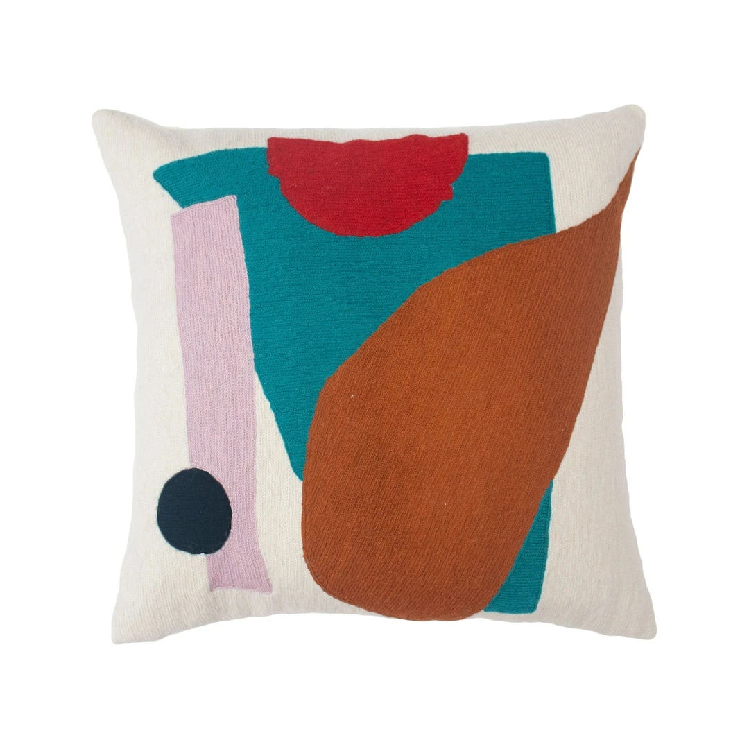 Leah Singh Home Goods Blah Blah Shapes Wool Throw Pillow Cover 3 Leah Singh Home Goods Blah Blah Shapes Wool Throw Pillow Cover